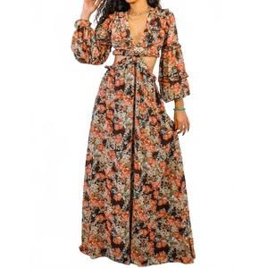 NEW SURELYMINE floral scent cut out maxi dress in multi